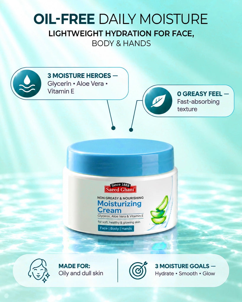Oil-Free Moisturizing Cream with Glycerin, Aloe Vera, & Vitamin E